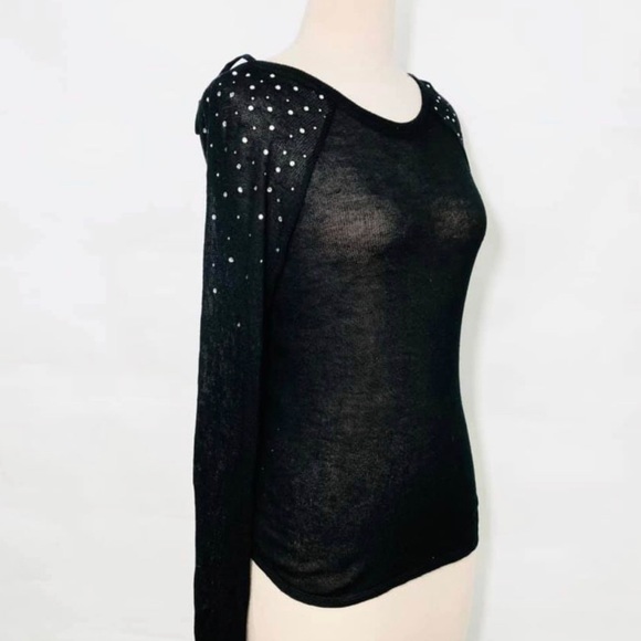Victoria’s Secret PINK low back black studded bling sweater size xs - Picture 1 of 4